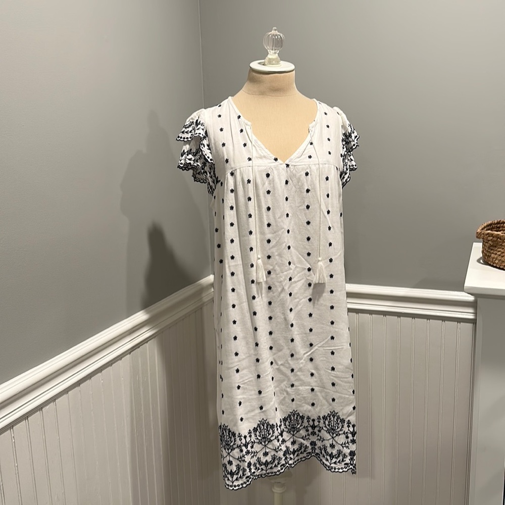 Old Navy Fully-lined Embroidered Dress with Tassels